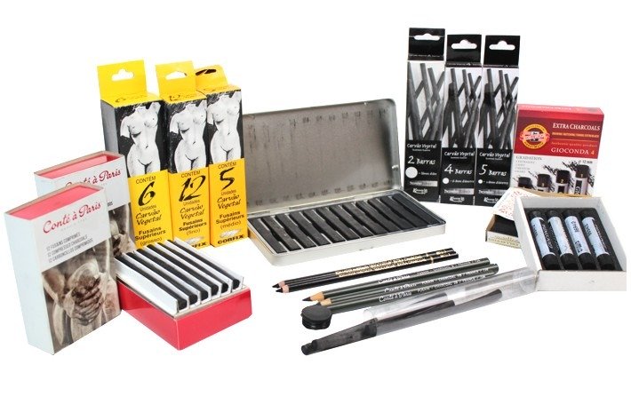 carvao vegetal corfix keramik conte paris koh i noor para desenho