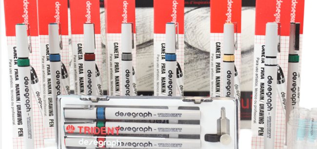 caneta nanquim descartavel desegraph trident