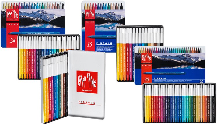 caneta aquarelavel caran d ache fibralo 24 15 10 30 cores